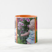 3 Große Fotos Orange Background Easy Upload Tasse (Zentrum)
