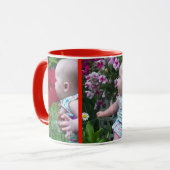 3 Große Fotos Roter Hintergrund Leicht hochladen Tasse (Vorderseite Links)