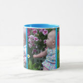 3 große Fotos Sky Blue Background Easy Upload Tasse (Zentrum)