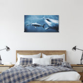 3 Große Weißhaie (Carcharodon carcharias) Leinwanddruck (Insitu (Schlafzimmer))