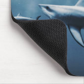 3 Große Weißhaie (Carcharodon carcharias) Mousepad (Ecke)