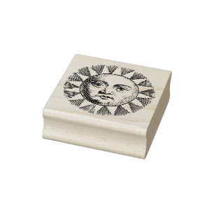 3 Größen Gummi Briefmarke antikes Sonnensymbol Gummistempel