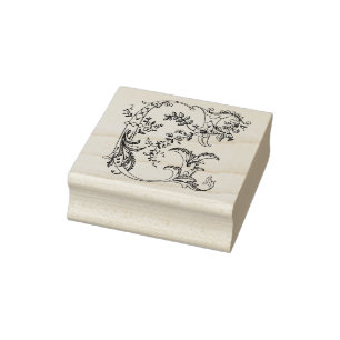 3 Größen Gummi Briefmarke Monogramm Anfangsbuchs Gummistempel