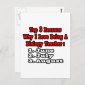 3 Gründe, aus denen ich Liebe habe, Biologielehrer Postkarte (Vorne/Hinten)