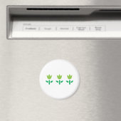 3 Grüne Blume Magnet (In Situ (Geschirrspüler))
