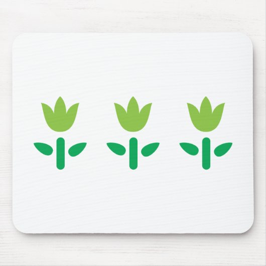 3 Grüne Blume Mousepad (Vorne)