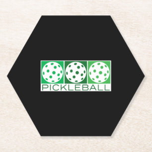 3 Grüne Pickleballs auf Weiß Untersetzer