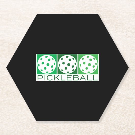 3 Grüne Pickleballs auf Weiß Untersetzer (Vorderseite)