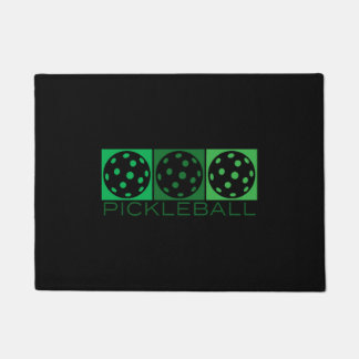 3 Grüne Pickleballs transparent Fußmatte