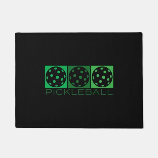 3 Grüne Pickleballs transparent Fußmatte (Vorderseite)