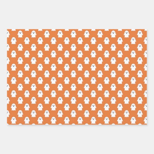 3 Halloween-Koordinaten heißen Fledermäuse Geister Geschenkpapier Set (Vorderseite 2)