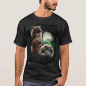 3 Hamster Moon Wolf Hamsters Wolves Howling T-Shirt (Vorderseite)