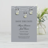 3 Hanging Mason Jars - SAVE THE DATE (Stehend Vorderseite)