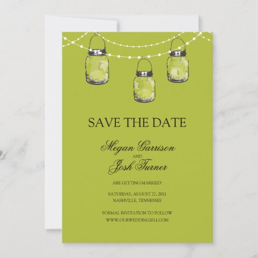 3 Hanging Mason Jars - SAVE THE DATE (Vorderseite)