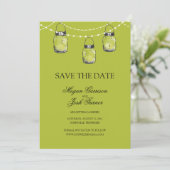 3 Hanging Mason Jars - SAVE THE DATE (Stehend Vorderseite)