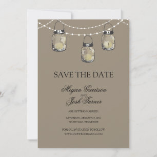 3 Hanging Mason Jars - SAVE THE DATE