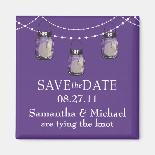 3 Hanging Mason Jars - SAVE THE DATE Magnet (Vorne)