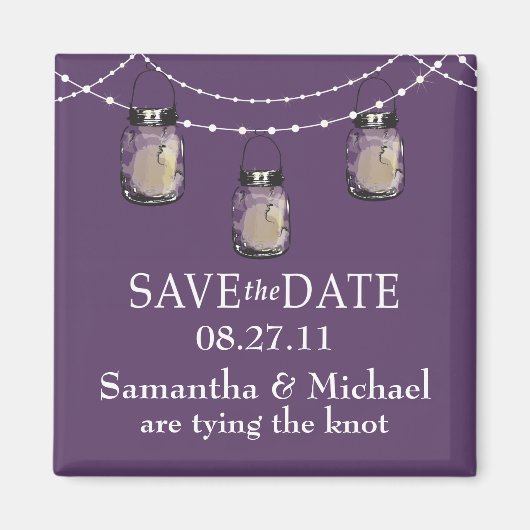 3 Hanging Mason Jars - SAVE THE DATE Magnet (Vorne)