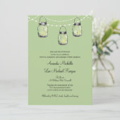 3 Hanging Mason Jars Wedding Einladung (Stehend Vorderseite)