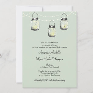 3 Hanging Mason Jars Wedding Einladung