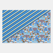 3 Hanukkah Boys' Geschenk Geschenkpapier Set (Vorderseite)