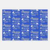 3 Hanukkah Wrapping Paper in Blue Child's Name Geschenkpapier Set (Vorderseite 3)