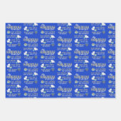 3 Hanukkah Wrapping Paper in Blues Gift Wrap Geschenkpapier Set (Vorderseite)