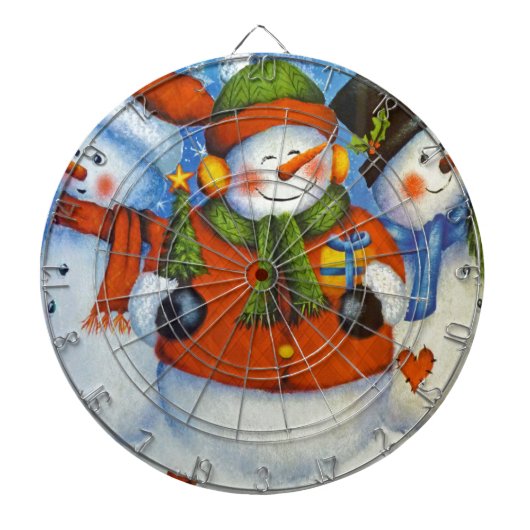 3 Happy Snowmen Dartscheibe (vorne)