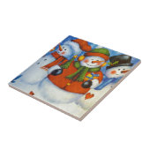 3 Happy Snowmen Fliese (Seite)