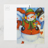 3 Happy Snowmen Postkarte (Vorne/Hinten)