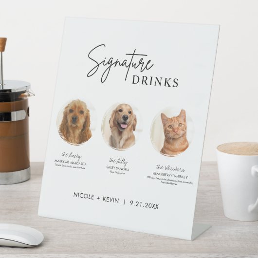 3 Haustiere Unterschrift Getränke Unterschrift Hoc Sockelschild (In Situ)