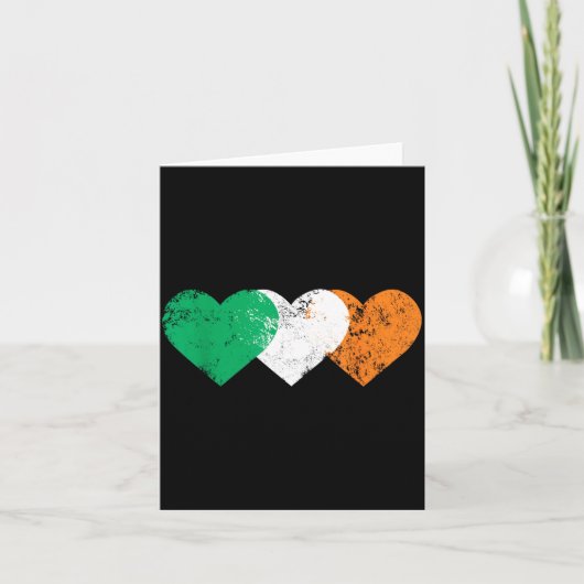 3 Hearts Ireland Flag St. Patricks Day Irish Flags Karte (Vorderseite)