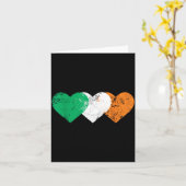 3 Hearts Ireland Flag St. Patricks Day Irish Flags Karte (Gelbe Blume)