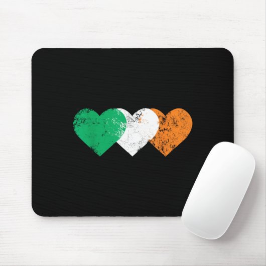 3 Hearts Ireland Flag St. Patricks Day Irish Flags Mousepad (Mit Mouse)