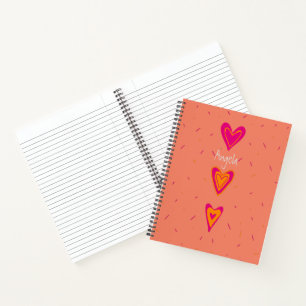 3-Hearts-Notebook individuell anpassbar Notizblock