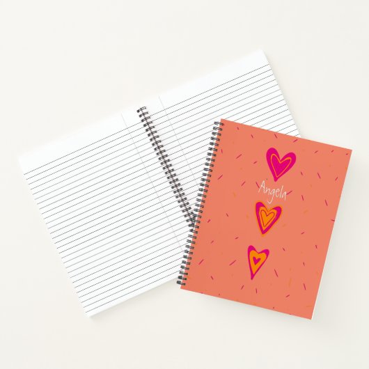 3-Hearts-Notebook individuell anpassbar Notizblock (Innenseite)