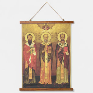 3 Heilige Hierarchie l orthodoxe Symbol Wandteppich Mit Holzrahmen