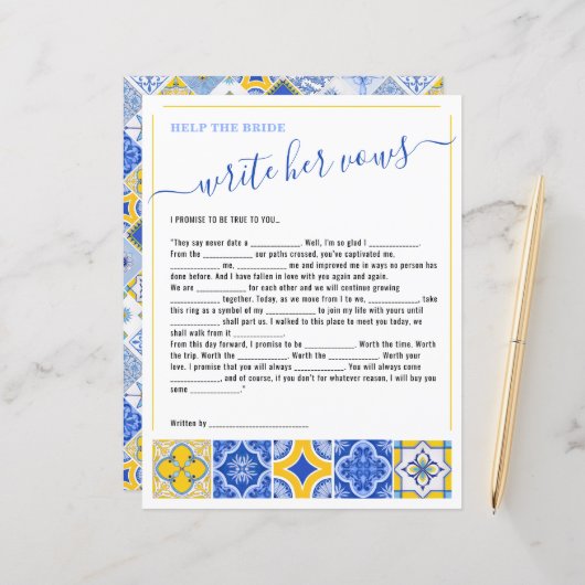 3 Helfen Sie der Braut, ihr Brautparty zu schreibe (Vorderseite/Rückseite Beispiel)