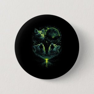 3 heulendes Schwein lunare Vollmondfinsternis kosm Button
