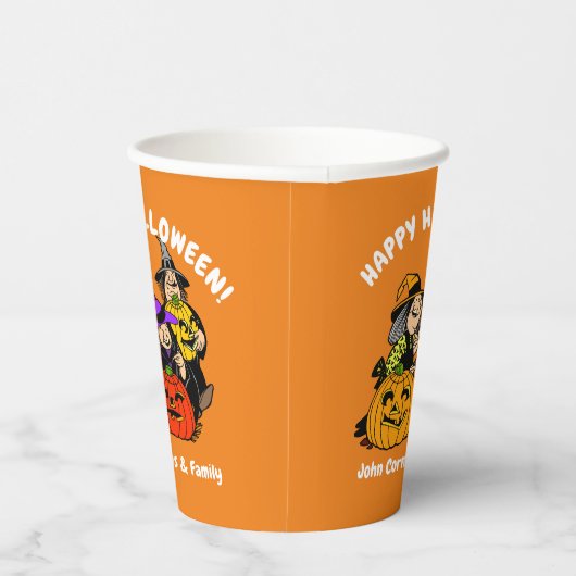 3 Hexen und Jack O'Lantern Halloween Spaß Pappbecher (Rechts)