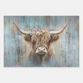 3 Highland Cow Charm Geschenkpapier für Decoupage Set (Vorderseite 3)