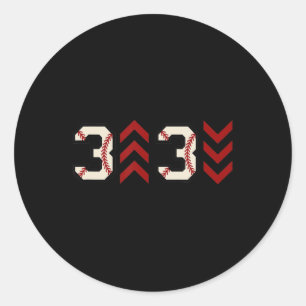 3 hoch 3 runter Drei-oben-Drei-unten-Baseball-Soft Runder Aufkleber