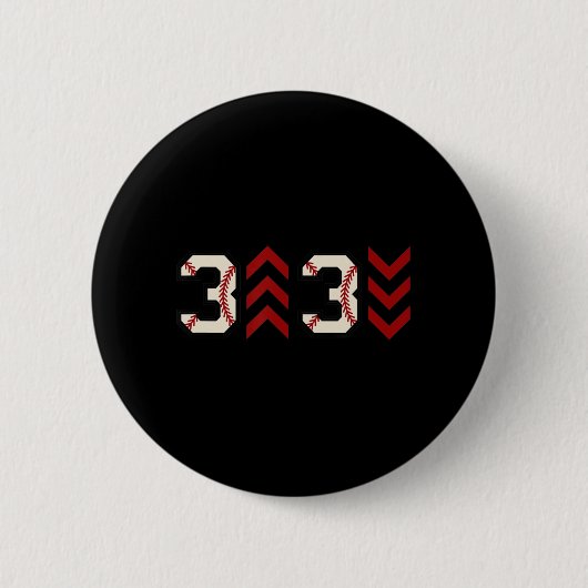 3 hoch 3 runter Drei-oben-unten-Baseball-Softball Button (Vorderseite)