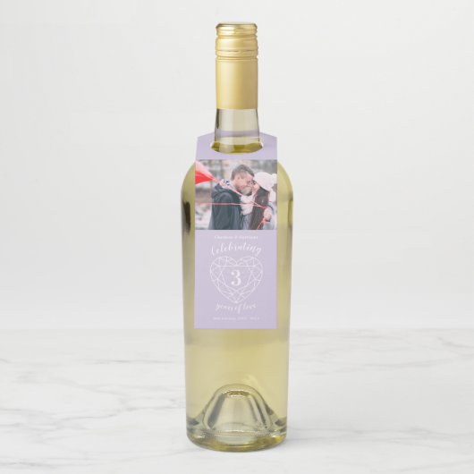 3. Hochzeit Foto-Kristallherz Flaschenanhänger (Auf Flasche)