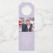 3. Hochzeit Foto-Kristallherz Flaschenanhänger (Vorderseite)