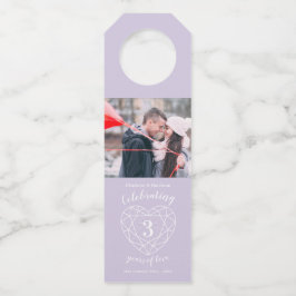 3. Hochzeit Foto-Kristallherz Flaschenanhänger