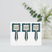 3 Hochzeit von Navy/Creme Tree Cup Picks Postkarte (Stehend Vorderseite)