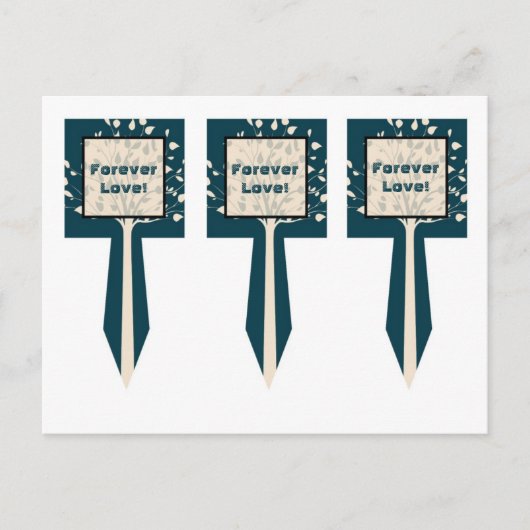3 Hochzeit von Navy/Creme Tree Cup Picks Postkarte (Vorderseite)
