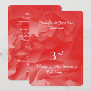 3. Hochzeitsjubiläumsfeier, Korallenrose Blütenblä Einladung