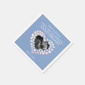 3. Hochzeitstag Foto Blau Serviette (Ecke)